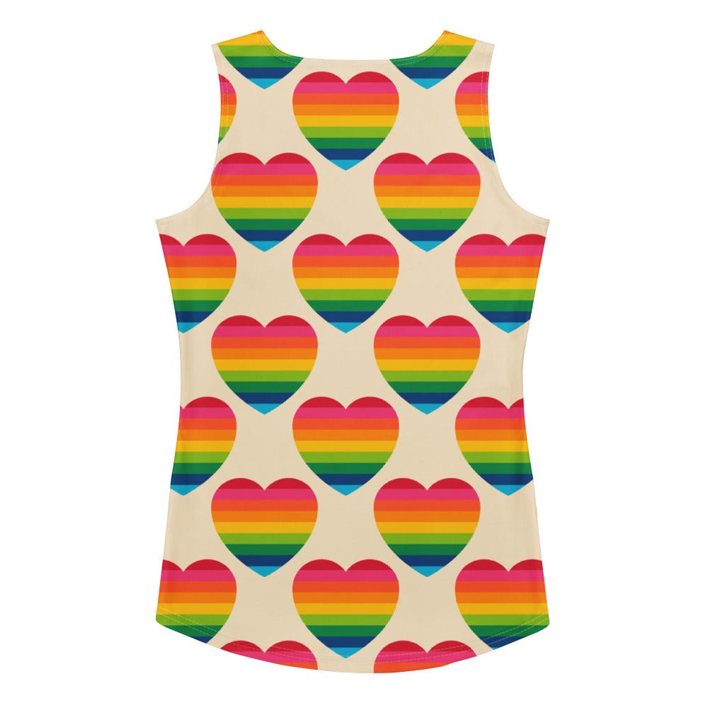 Tank top - ELLIE LOVE rainbow - Bold heart print XL