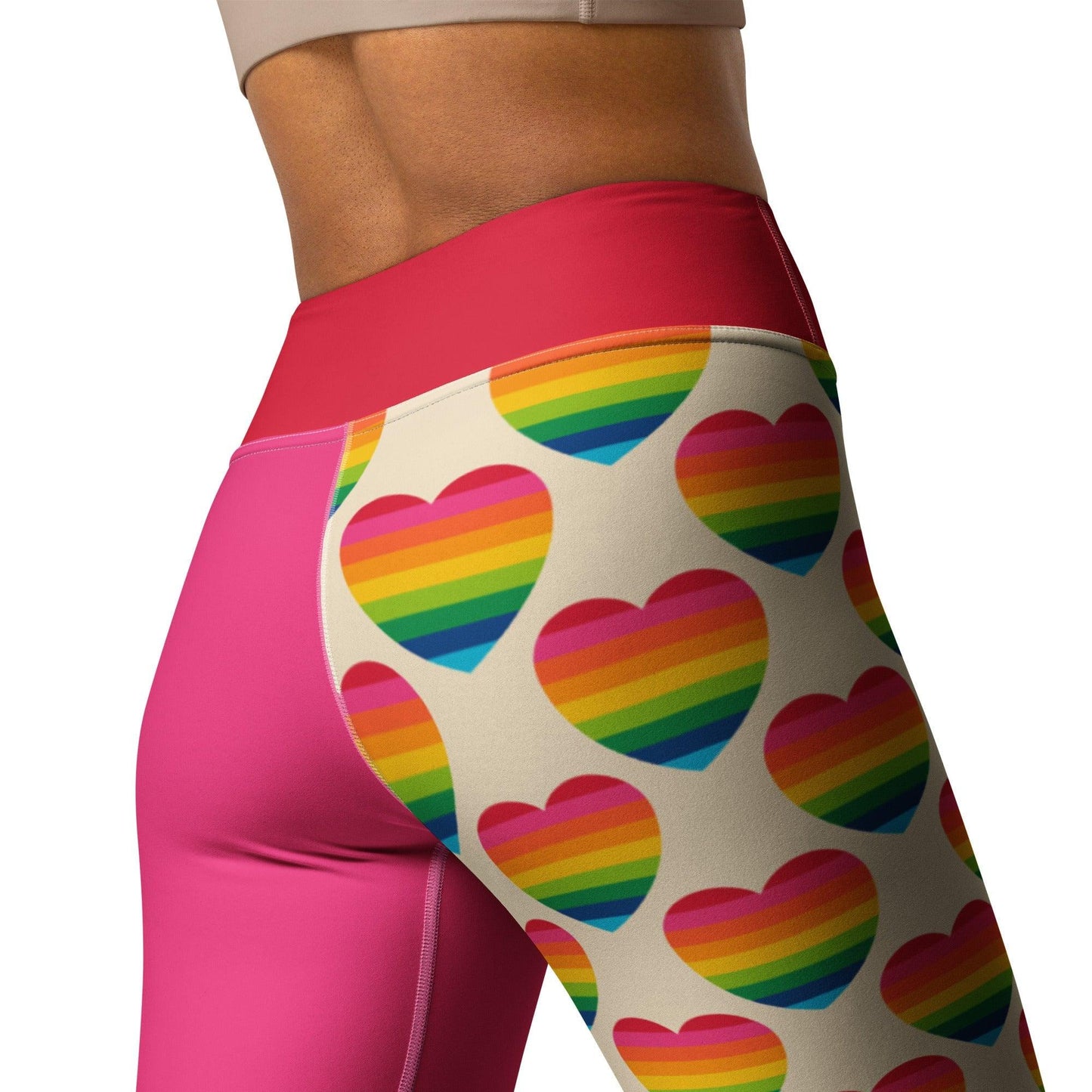 Yoga leggings - ELLIE LOVE rainbow - Bold heart print