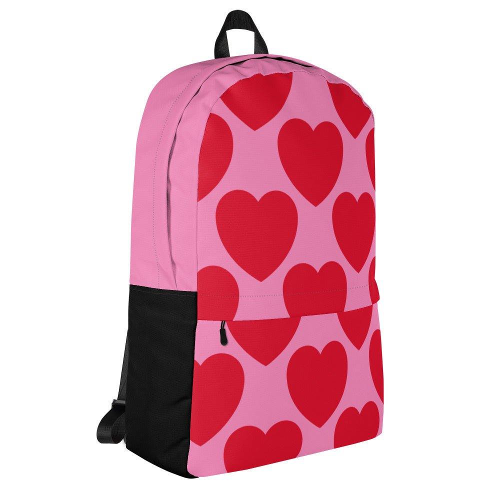 Backpack - ELLIE LOVE red - Bold heart print