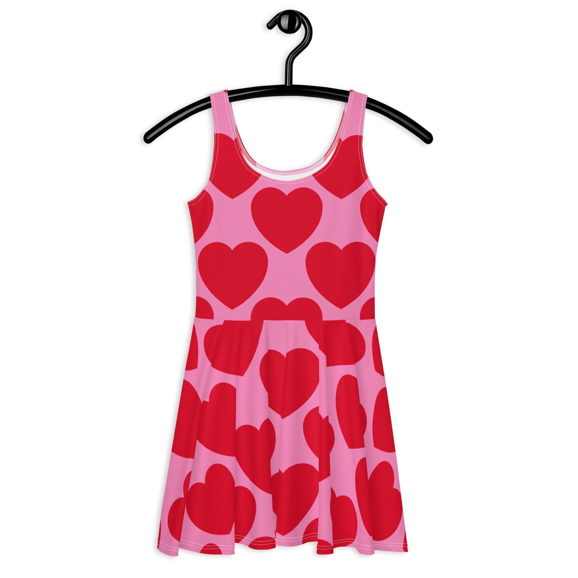 Skater dress - ELLIE LOVE red - Bold heart print 3XL