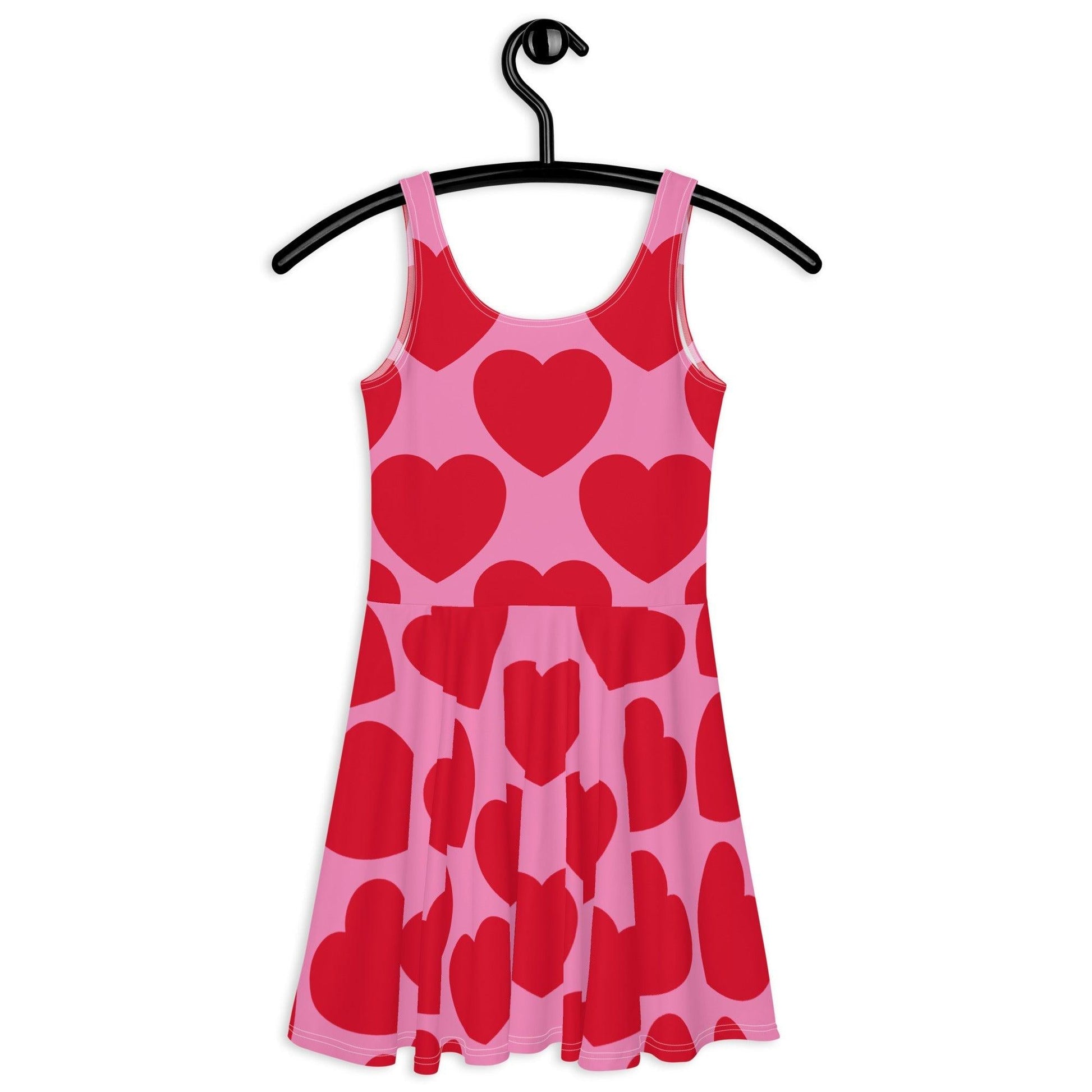 Skater dress - ELLIE LOVE red - Bold heart print