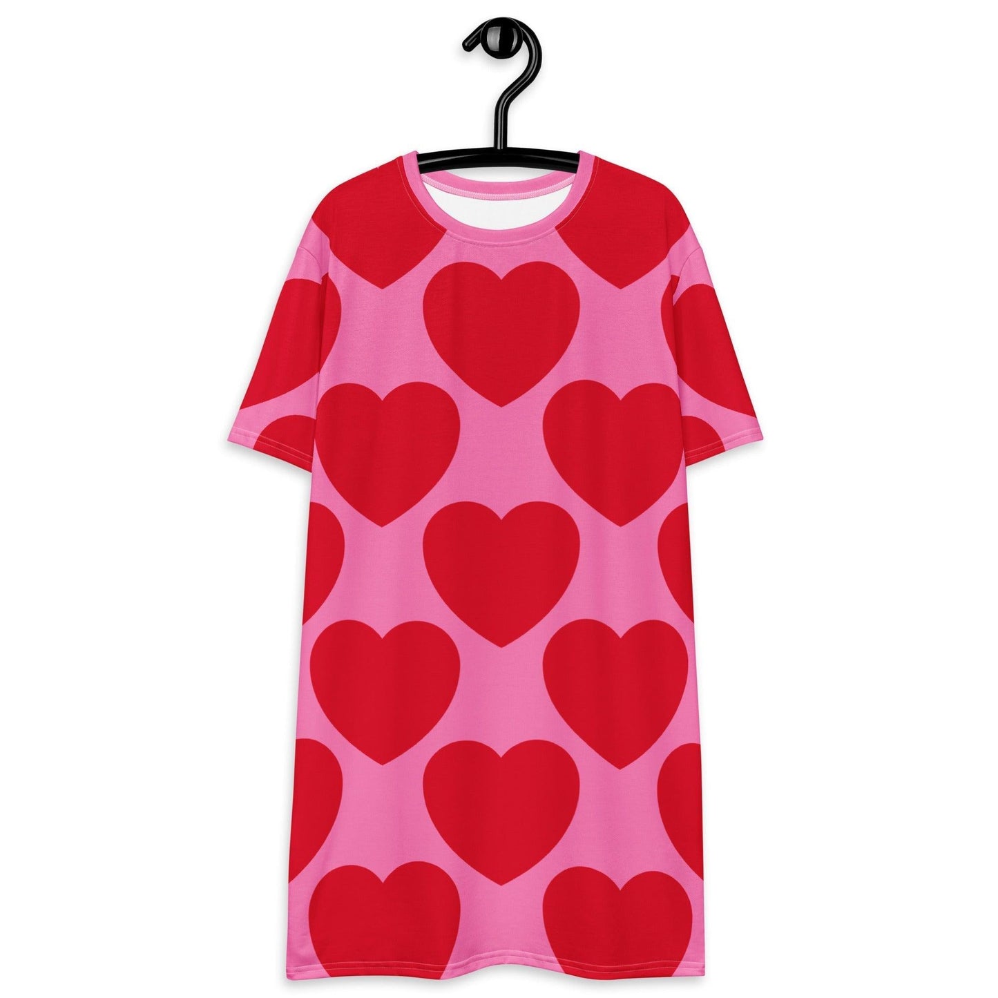 T-shirt dress - ELLIE LOVE red - Bold heart print 6XL