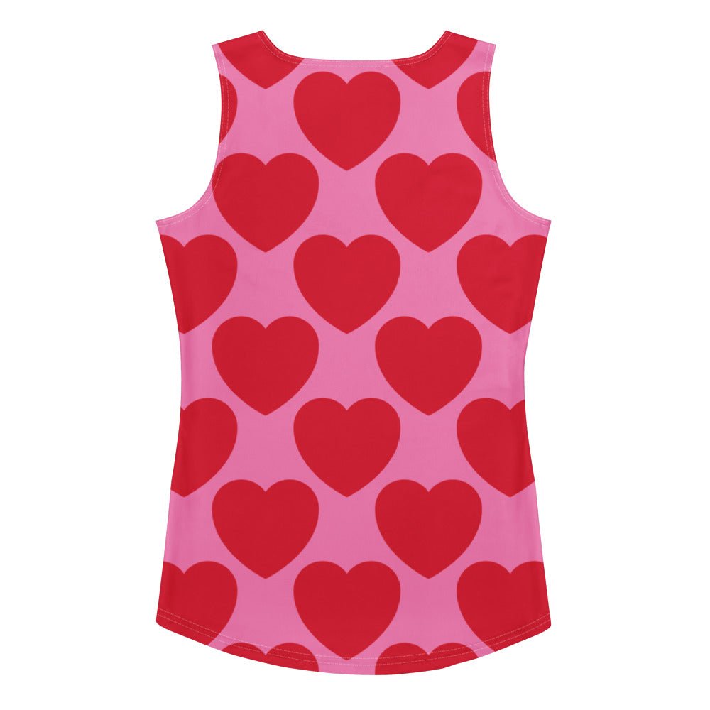 Tank top - ELLIE LOVE red - Bold heart print XL