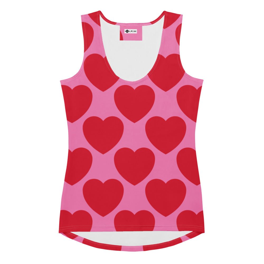 Tank top - ELLIE LOVE red - Bold heart print