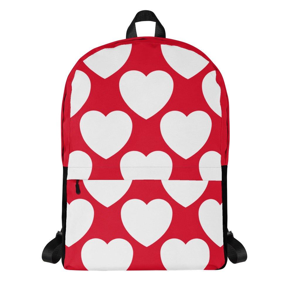 Backpack - ELLIE LOVE red white - Bold heart print Default Title