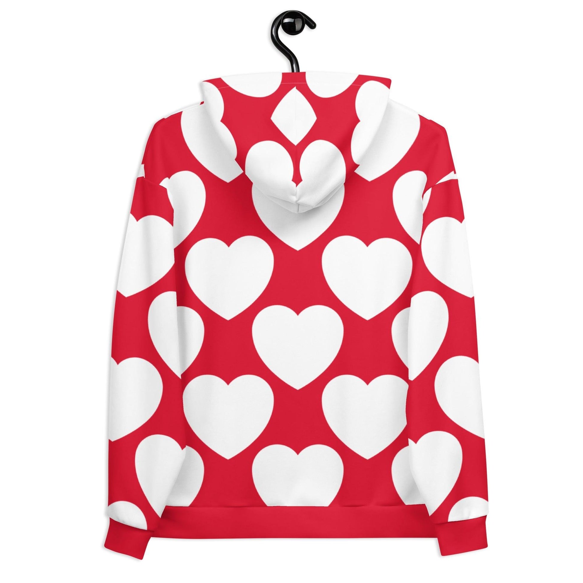 Hoodie - ELLIE LOVE red white - Bold heart print