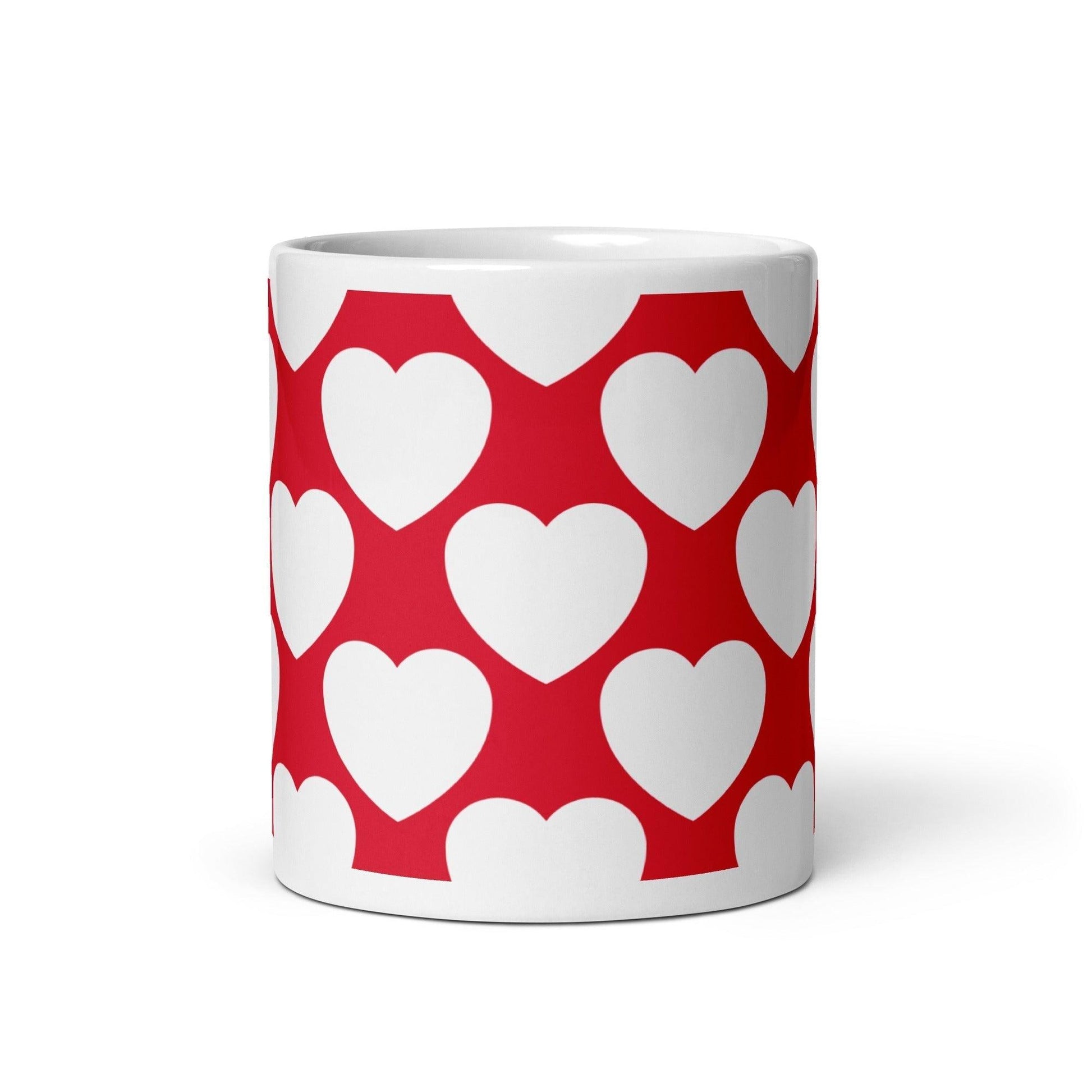 Mug - ELLIE LOVE red white - Bold heart print