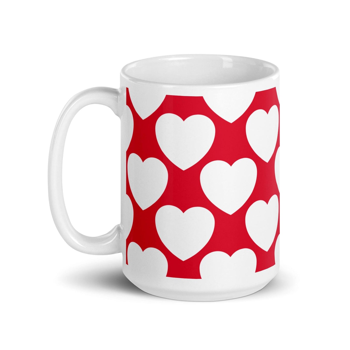 Mug - ELLIE LOVE red white - Bold heart print