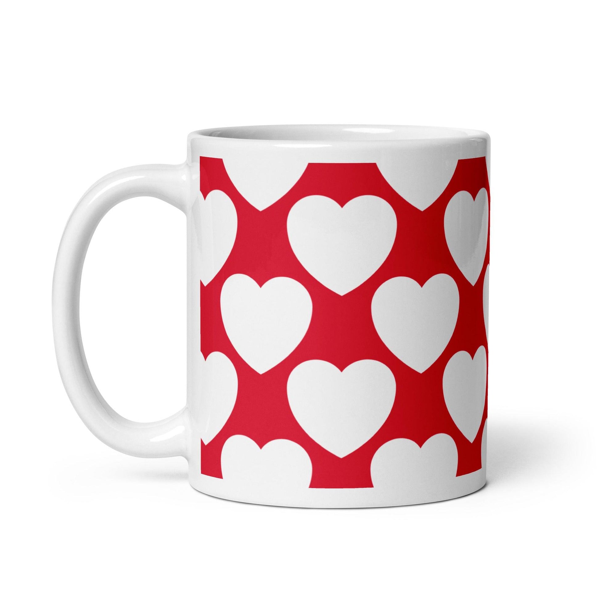 Mug - ELLIE LOVE red white - Bold heart print