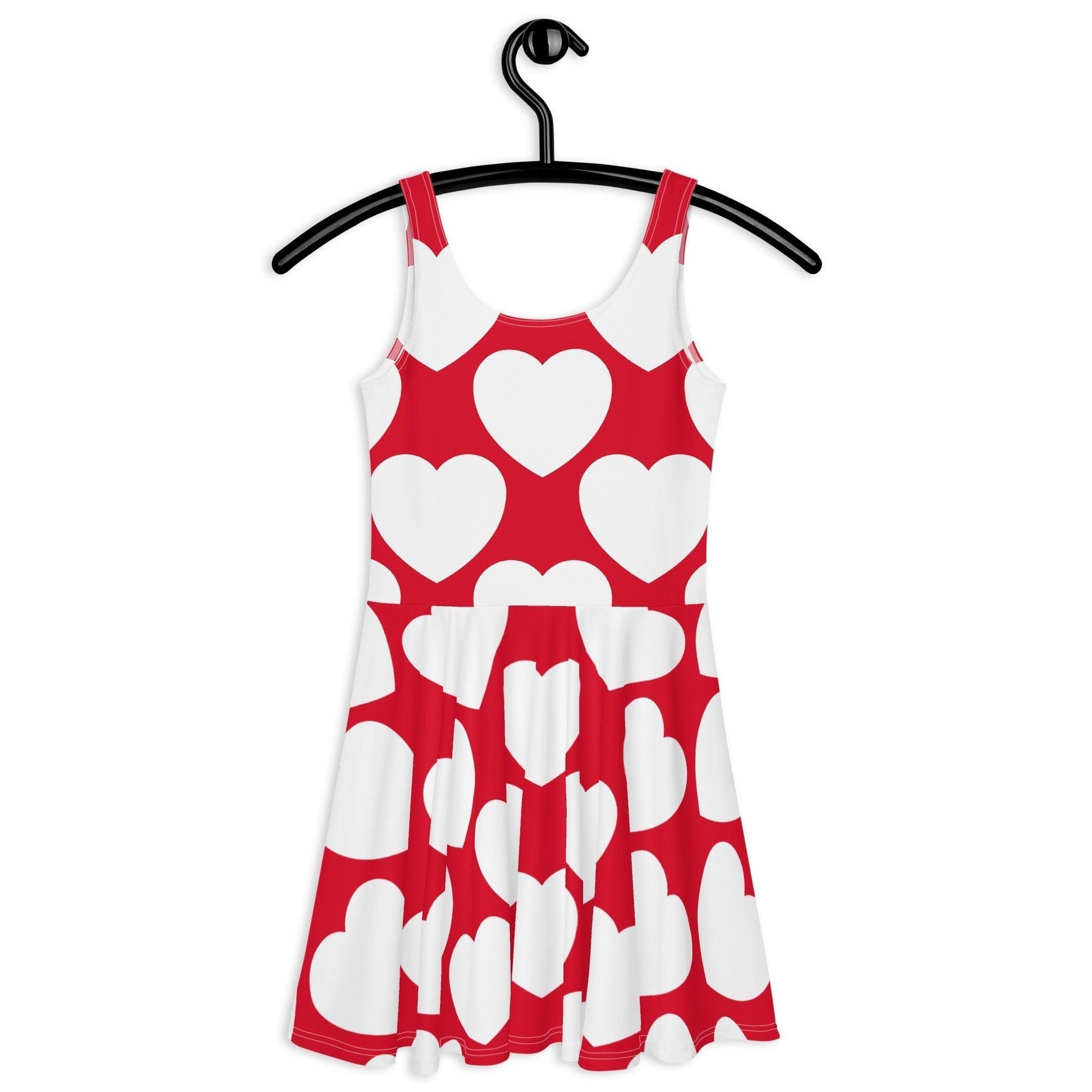 Skater dress - ELLIE LOVE red white - Bold heart print