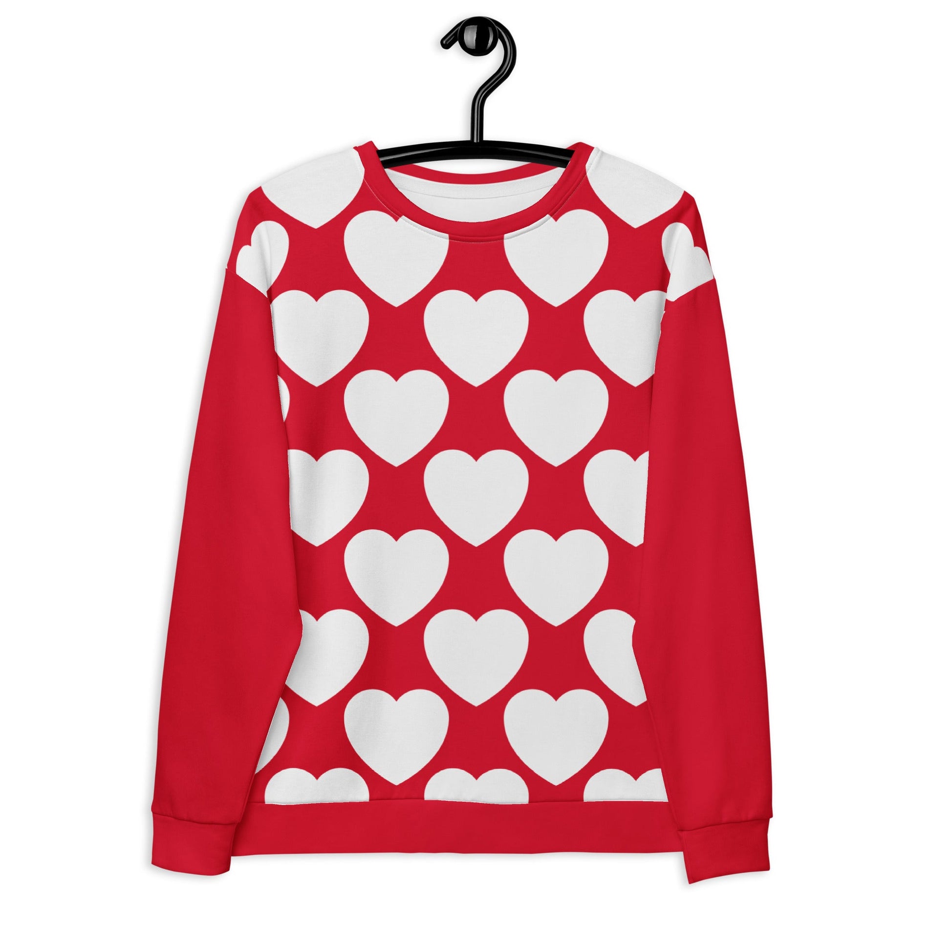 Sweatshirt - ELLIE LOVE red white - Bold heart print 3XL