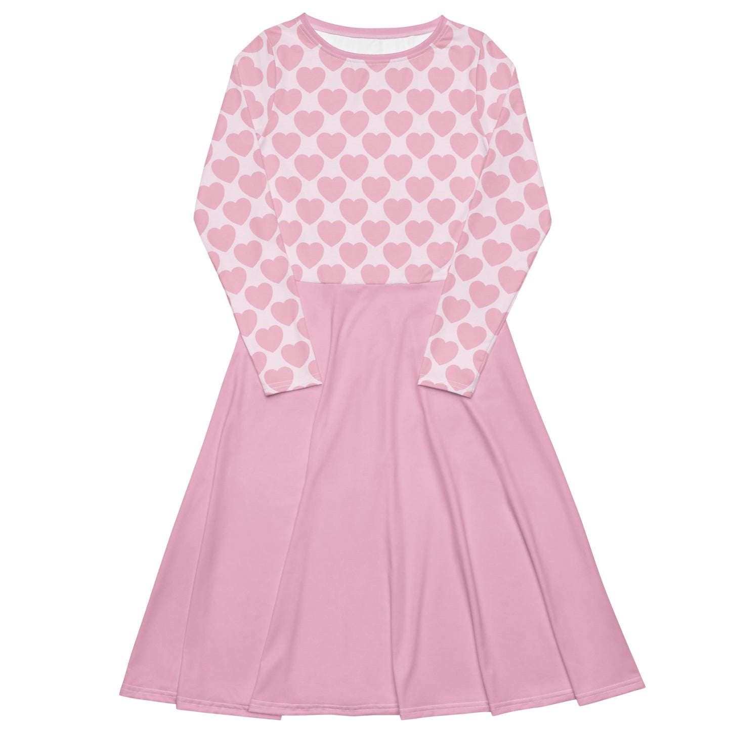 Midi dress - ELLIE LOVE tender pink - Bold heart print 6XL