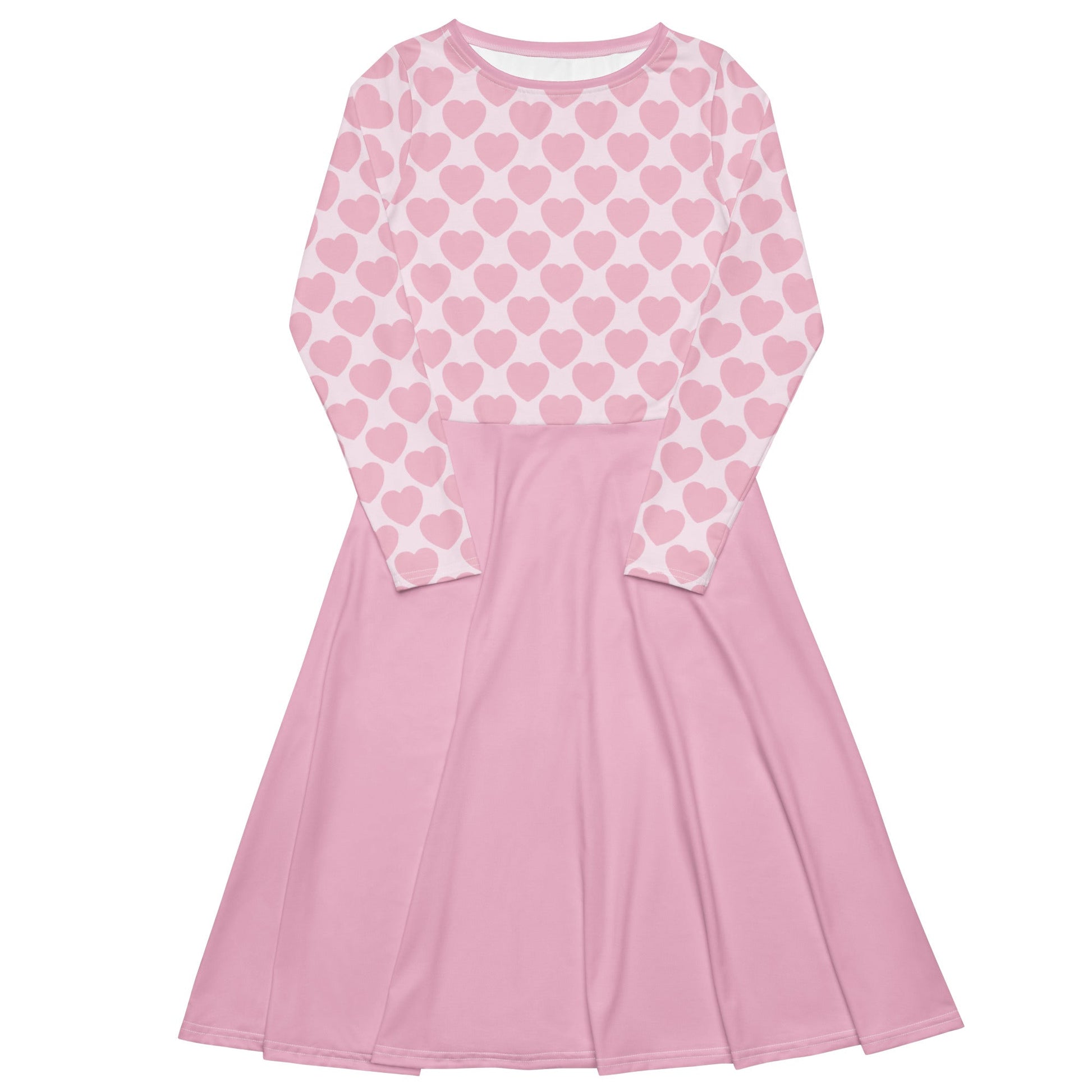 Midi dress - ELLIE LOVE tender pink - Bold heart print 6XL