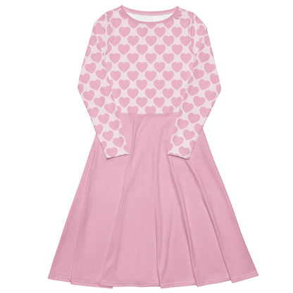 Midi dress - ELLIE LOVE tender pink - Bold heart print 6XL