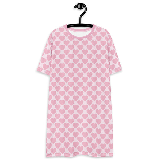 T-shirt dress - ELLIE LOVE tender pink - Bold heart print 6XL