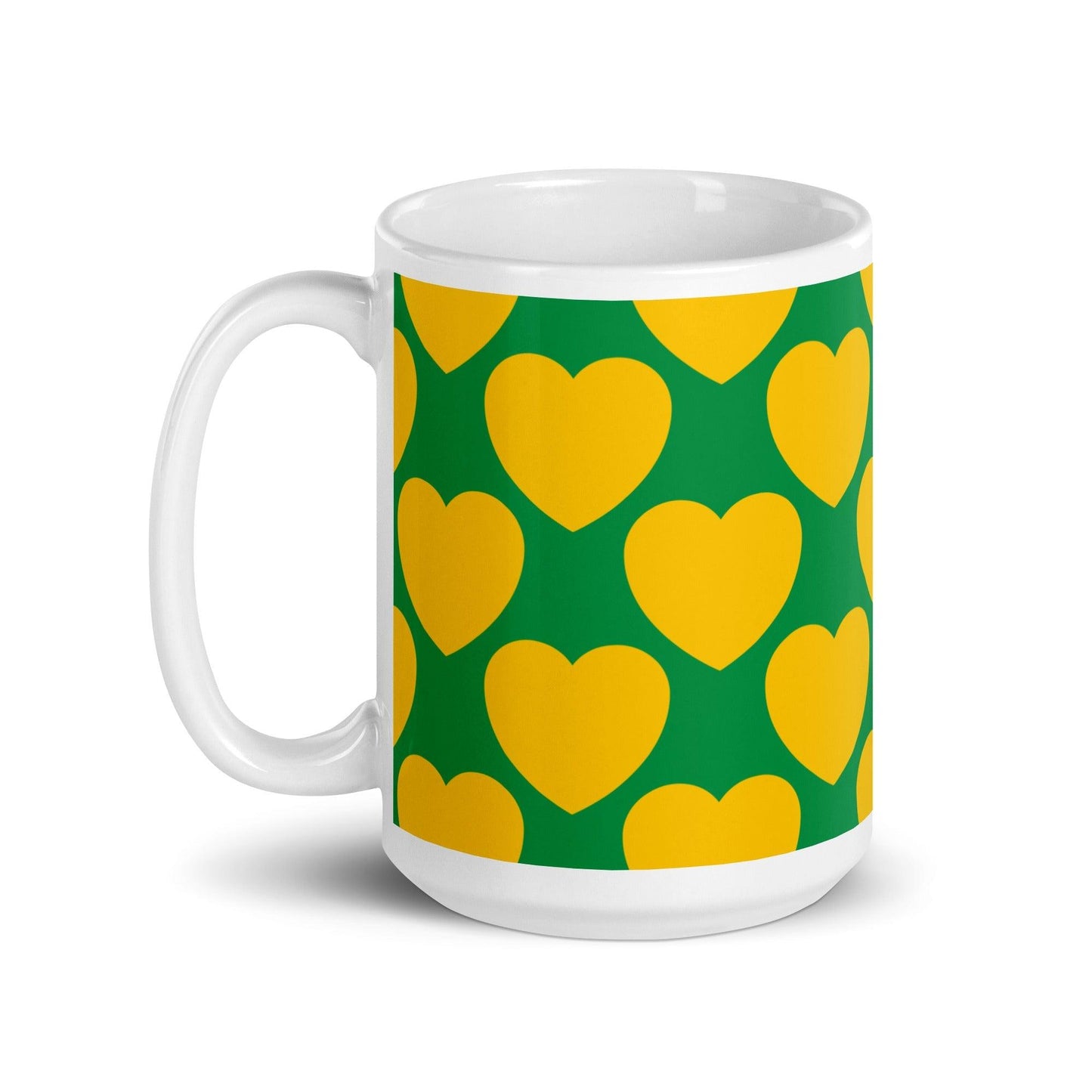 Mug - ELLIE LOVE yellow green - Bold heart print