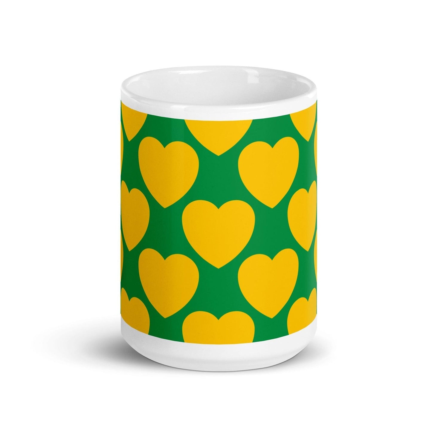 Mug - ELLIE LOVE yellow green - Bold heart print