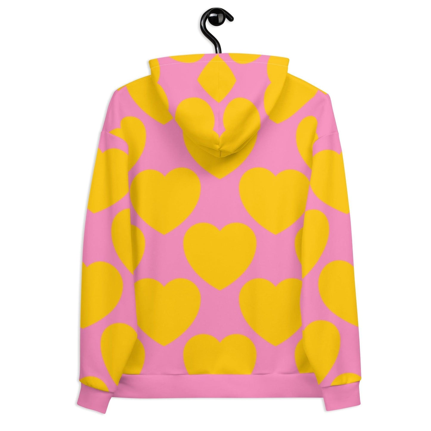 Hoodie - ELLIE LOVE yellow pink - Bold heart print