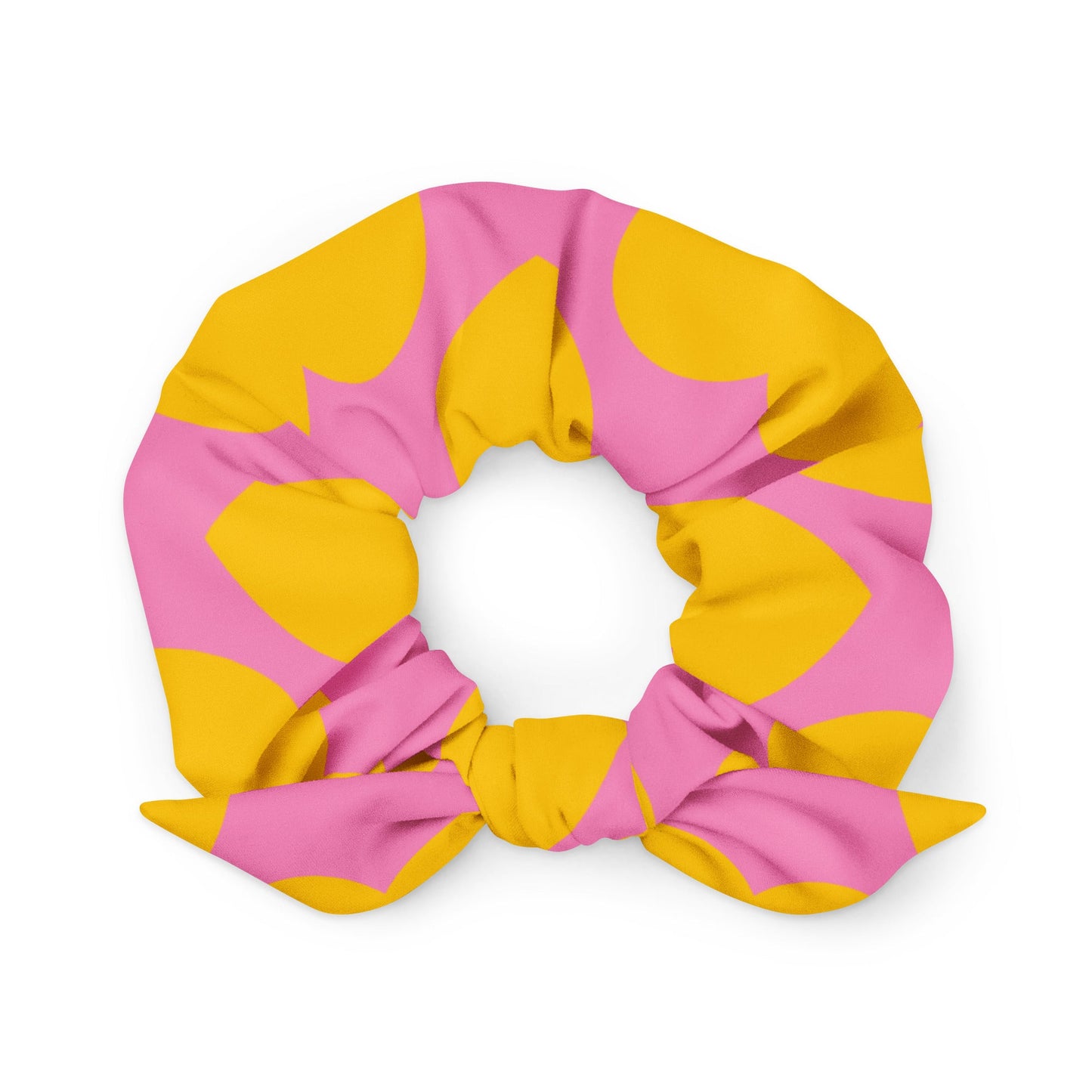 Scrunchie - ELLIE LOVE yellow pink - Bold heart print Default Title