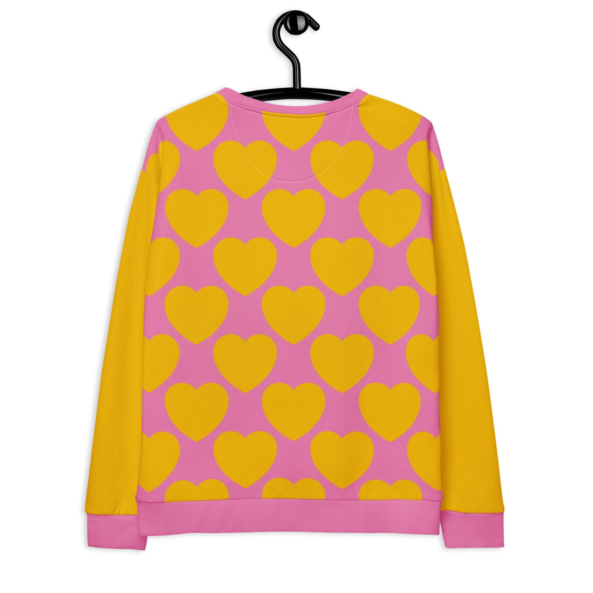 Sweatshirt - ELLIE LOVE yellow pink - Bold heart print