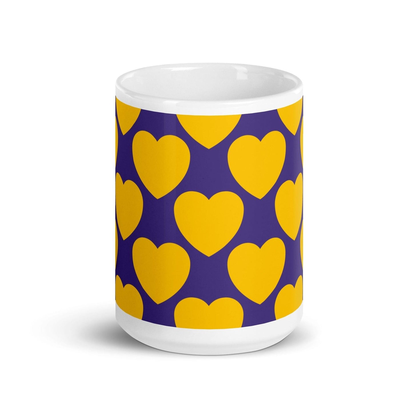 Mug - ELLIE LOVE yellow purple - Bold heart print