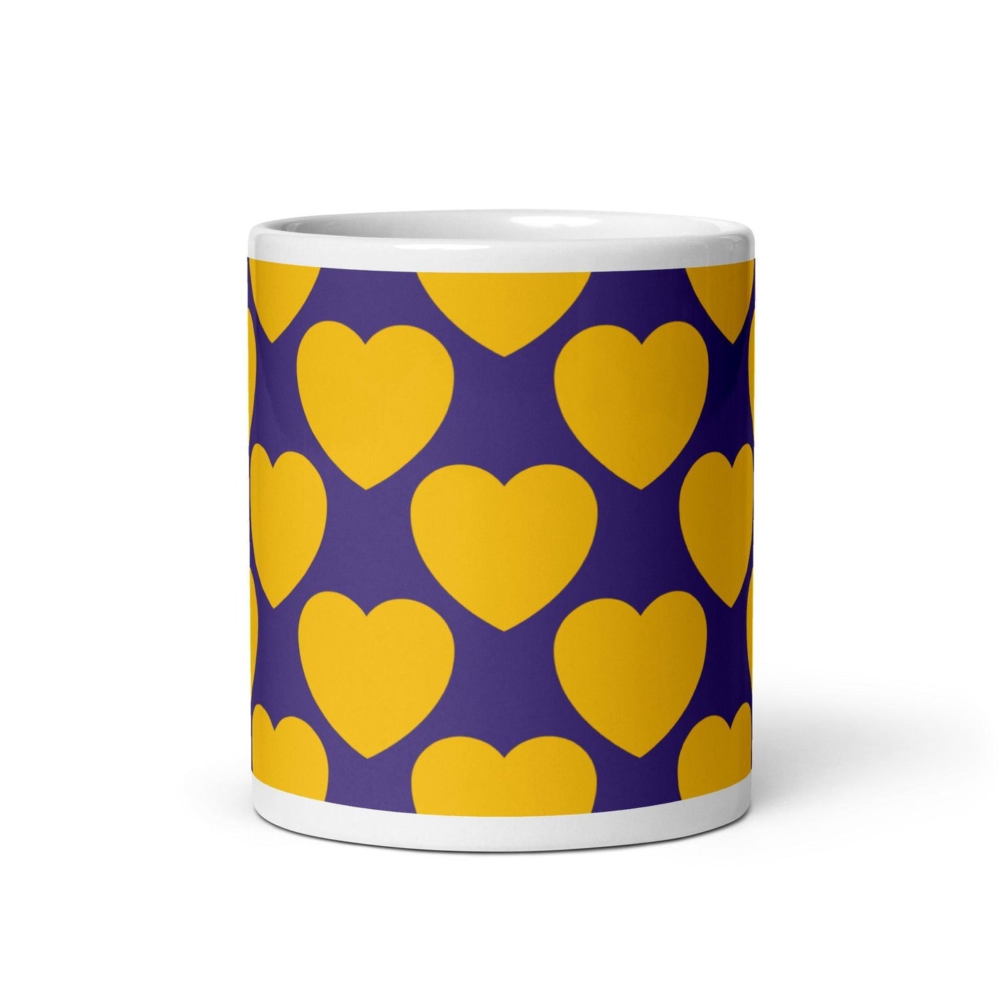 Mug - ELLIE LOVE yellow purple - Bold heart print