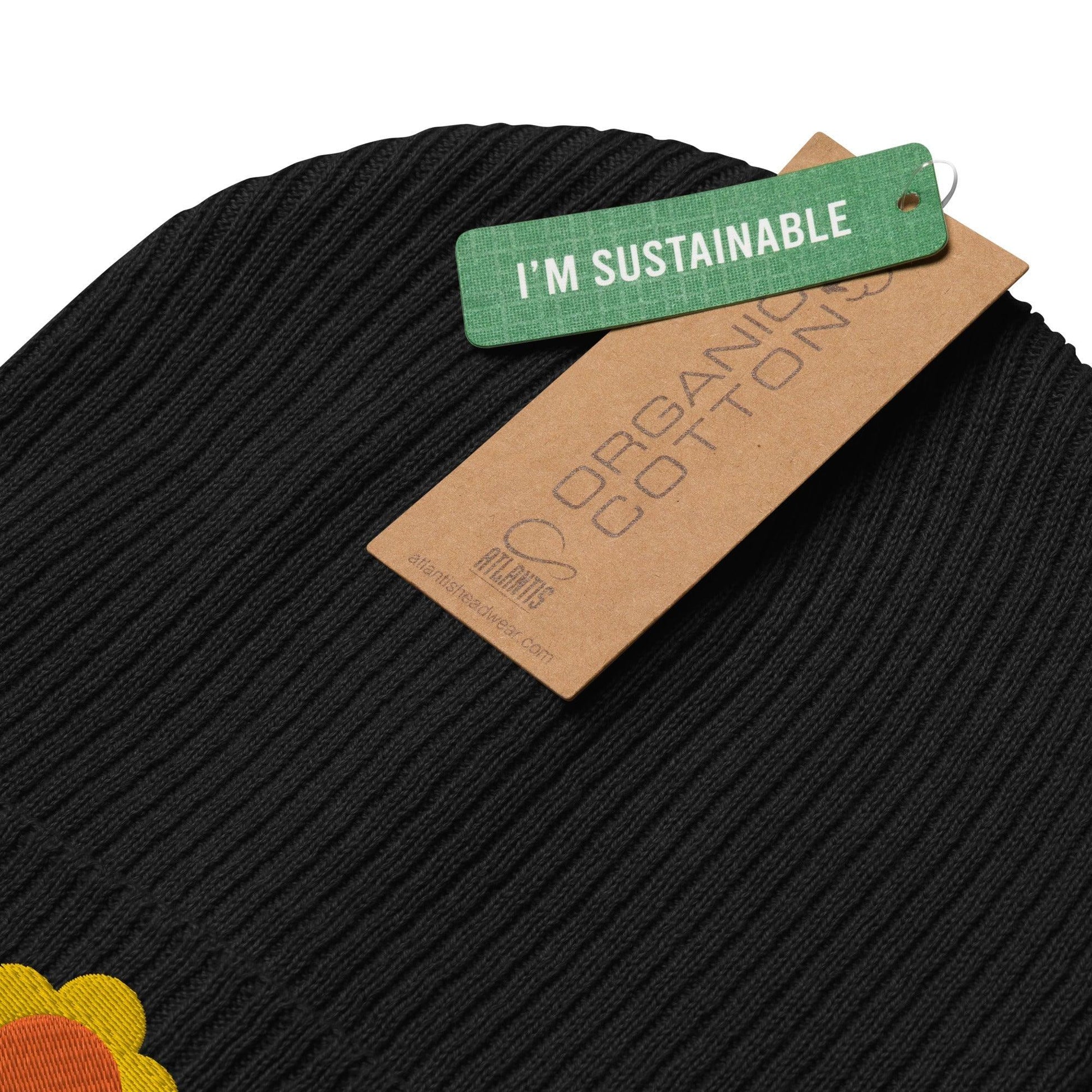 Beanie - ELLIE orange yellow - Classic floral print