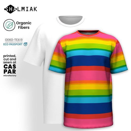 Organic cotton t-shirt - ELLIE rainbow - Classic floral print
