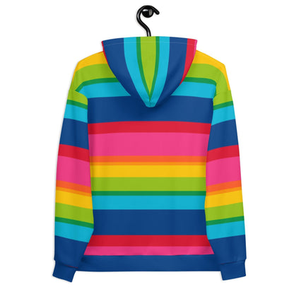 Hoodie - ELLIE rainbow stripe - Rainbow stripe print