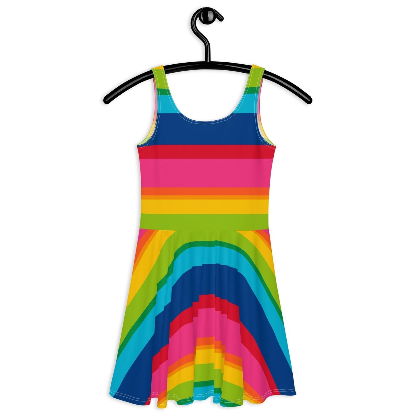 Skater dress - ELLIE rainbow stripe - Rainbow stripe print