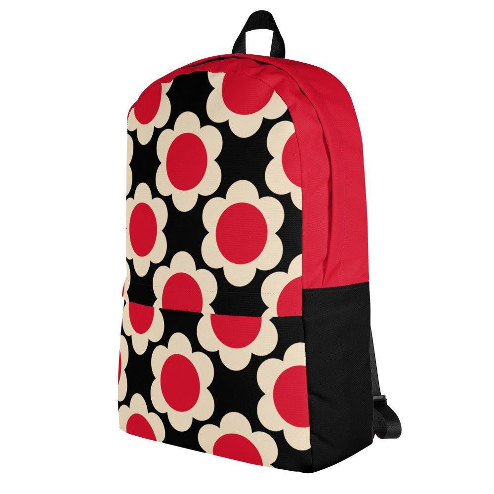 Backpack - ELLIE red black - Classic floral print