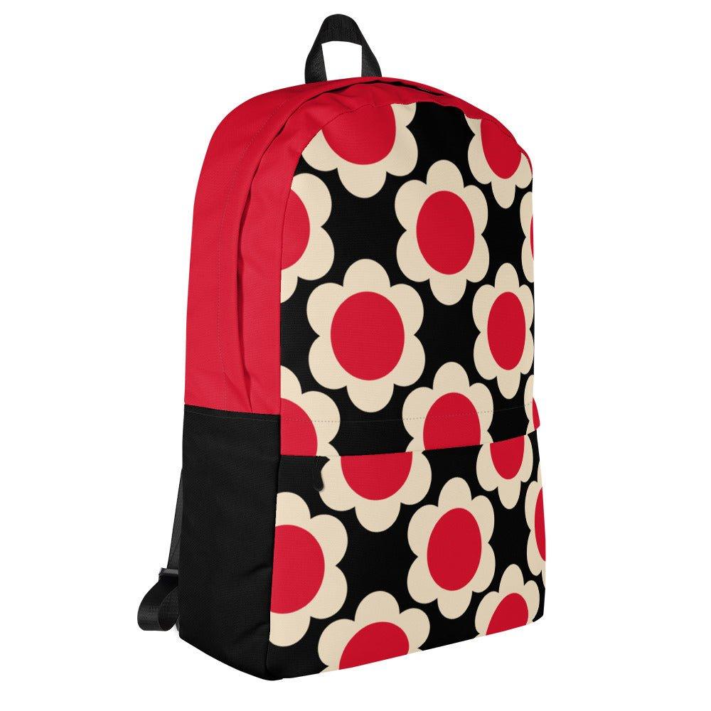 Backpack - ELLIE red black - Classic floral print