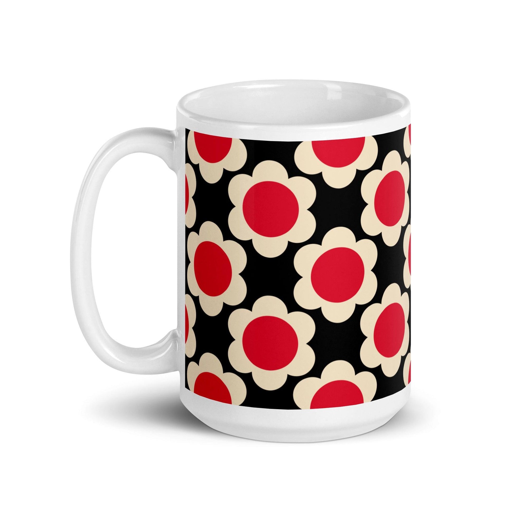 Mug - ELLIE red black - Classic floral print