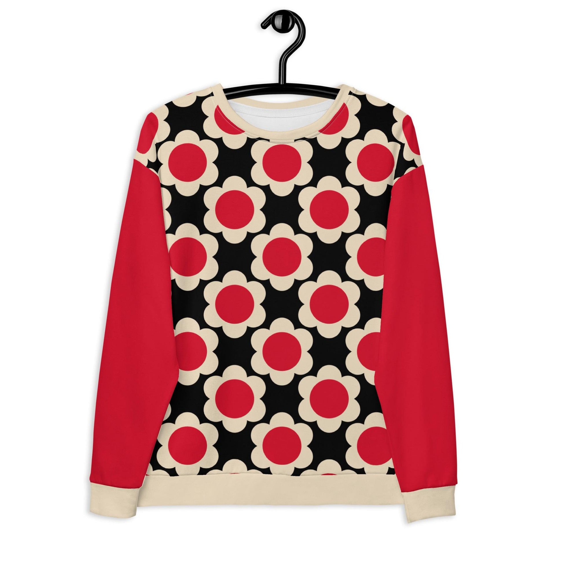 Sweatshirt - ELLIE red black - Classic floral print 3XL