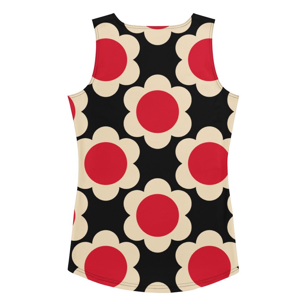 Tank top - ELLIE red black - Classic floral print XL