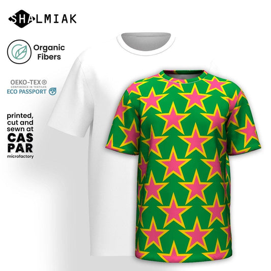 Organic cotton t-shirt - ELLIE STAR green - Classic stars print