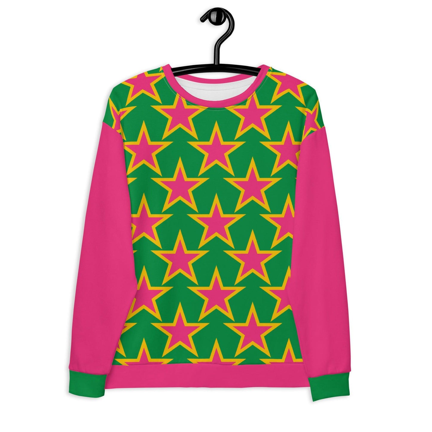 Sweatshirt - ELLIE STAR green - Classic stars print 3XL