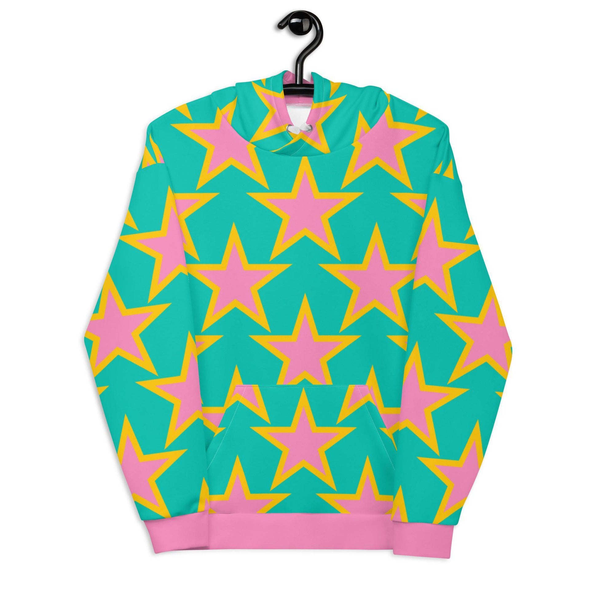 Hoodie - ELLIE STAR mint - Classic stars print 6XL