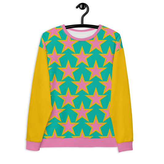 Sweatshirt - ELLIE STAR mint - Classic stars print 3XL