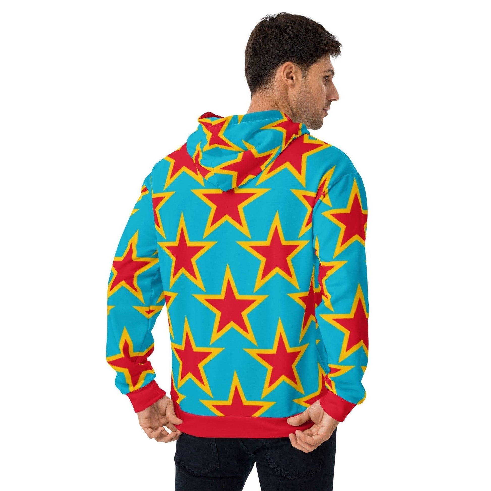 Hoodie - ELLIE STAR turquoise - Classic stars print