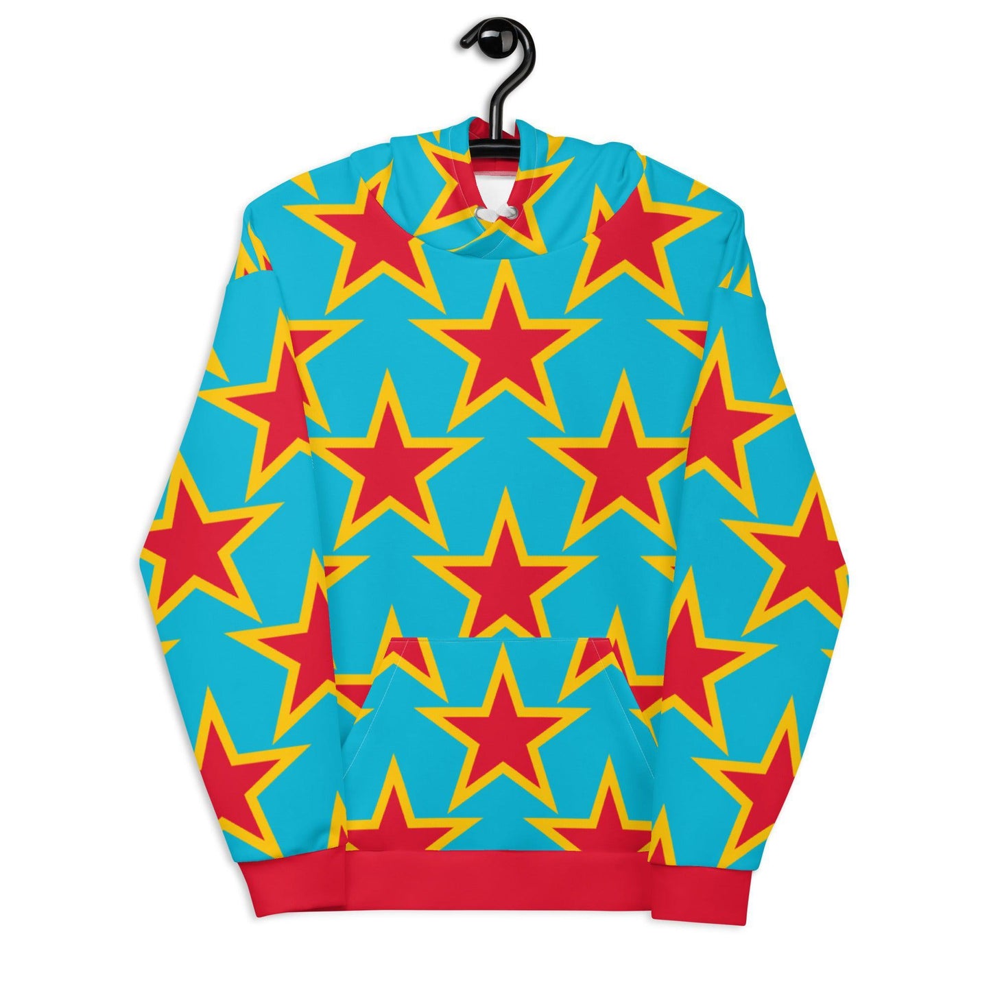 Hoodie - ELLIE STAR turquoise - Classic stars print 6XL