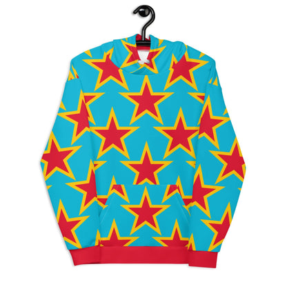 Hoodie - ELLIE STAR turquoise - Classic stars print 6XL