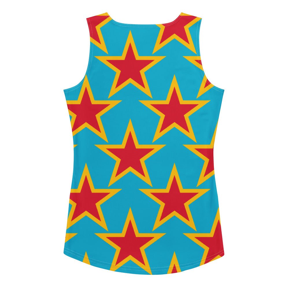 Tank top - ELLIE STAR turquoise - Classic stars print XL