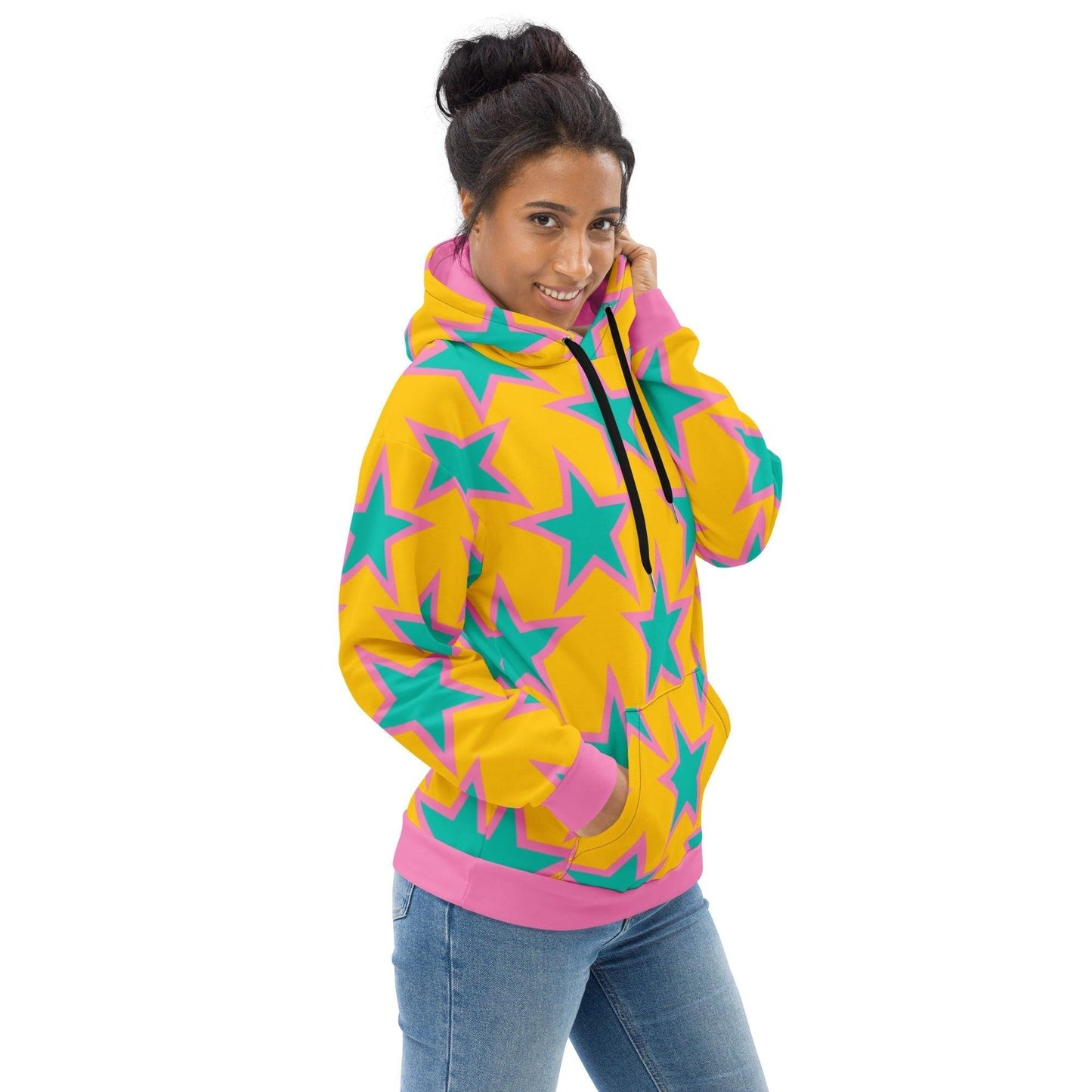 Hoodie - ELLIE STAR yellow - Classic stars print