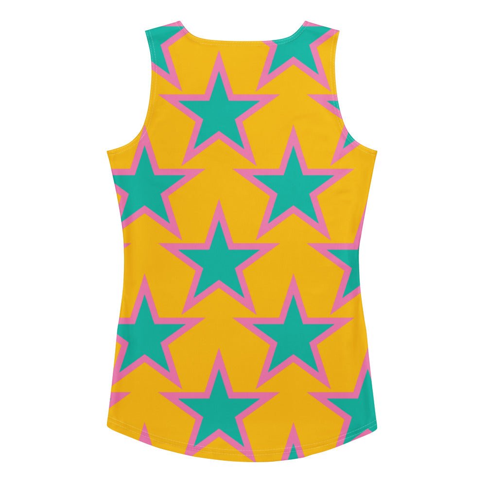 Tank top - ELLIE STAR yellow - Classic stars print XL