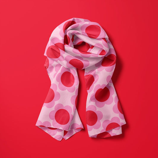Scarf - ELLIE red - Classic floral print