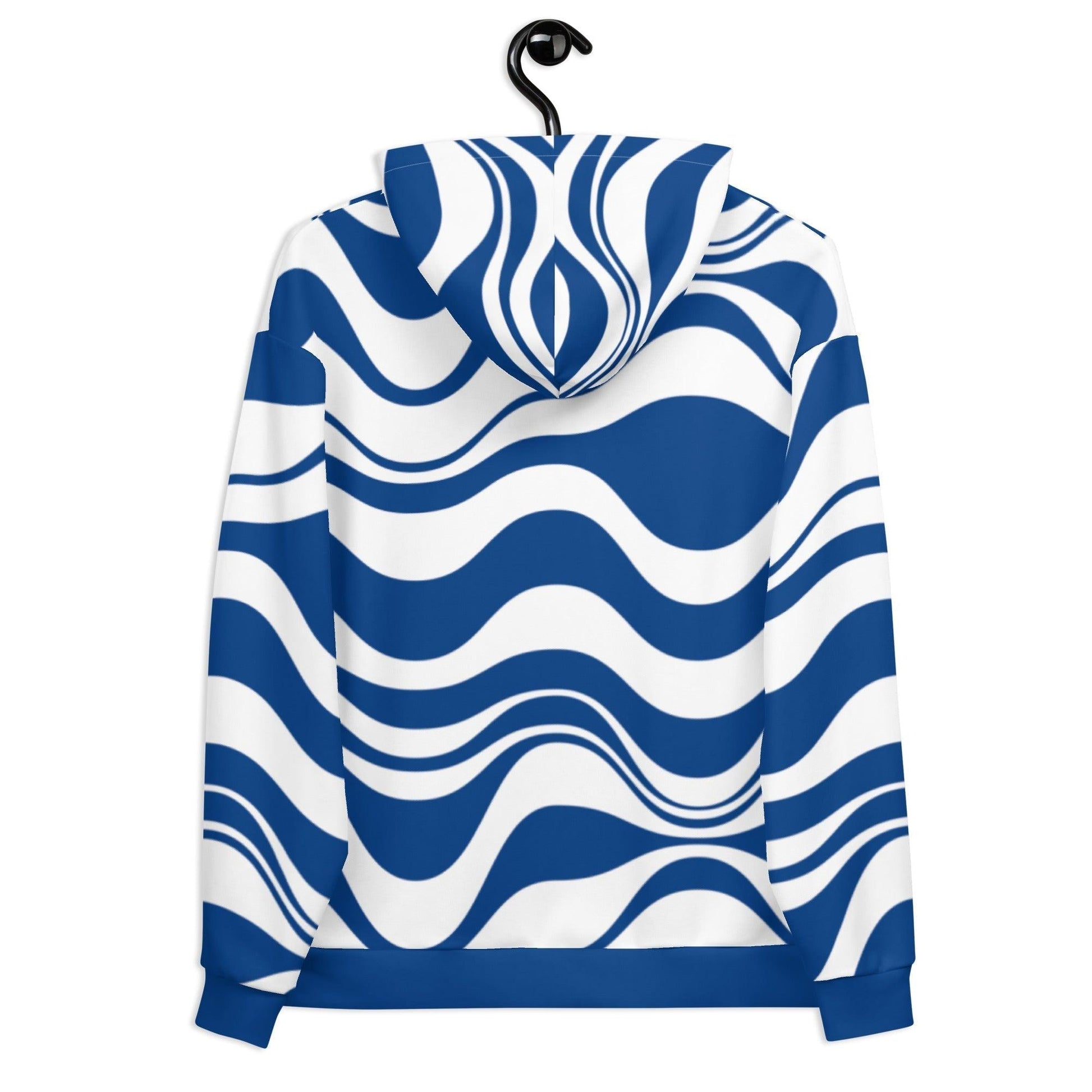 Hoodie - ENERGY WAVES blue - Wavy stripe print