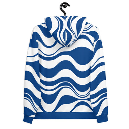 Hoodie - ENERGY WAVES blue - Wavy stripe print