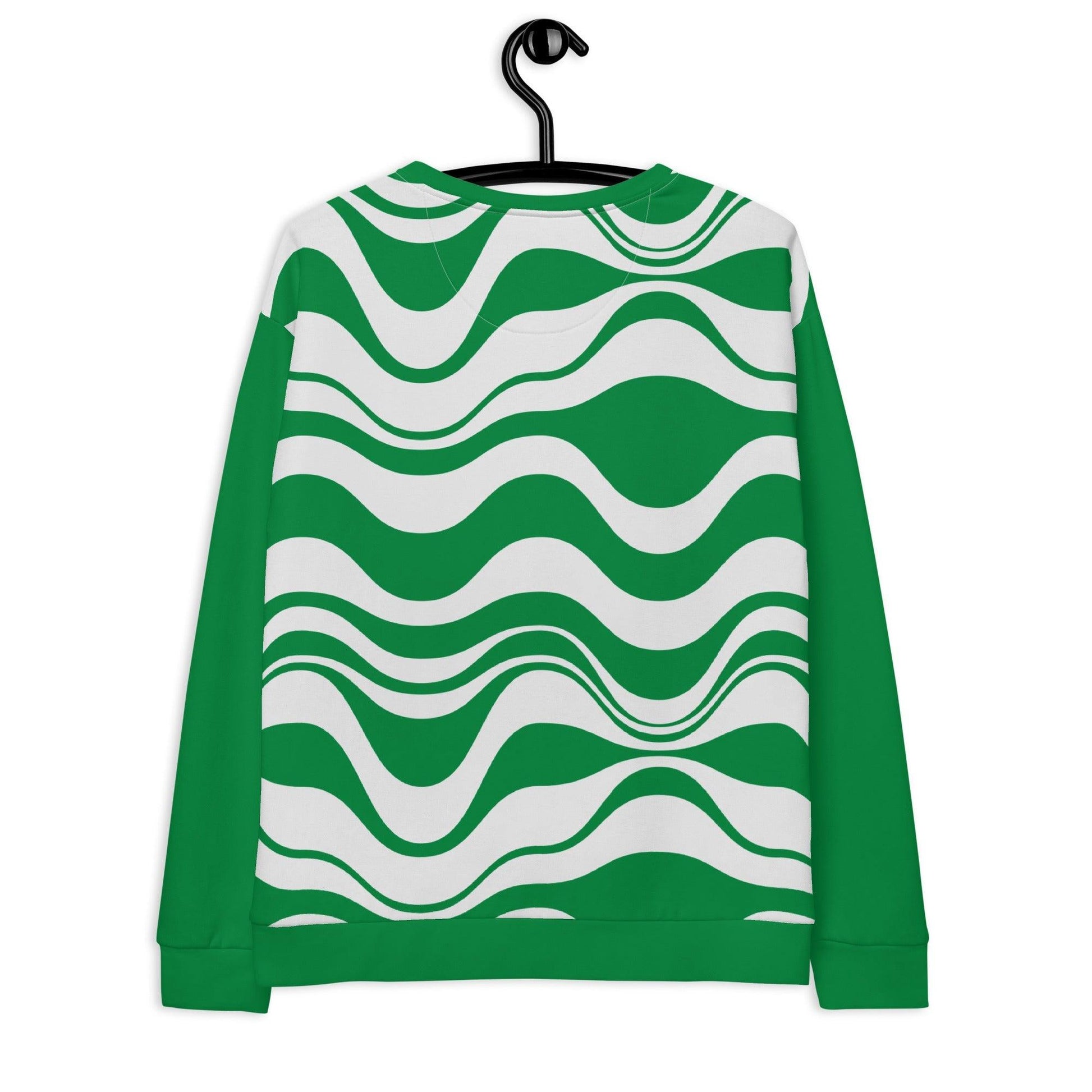 Sweatshirt - ENERGY WAVES green - Wavy stripe print