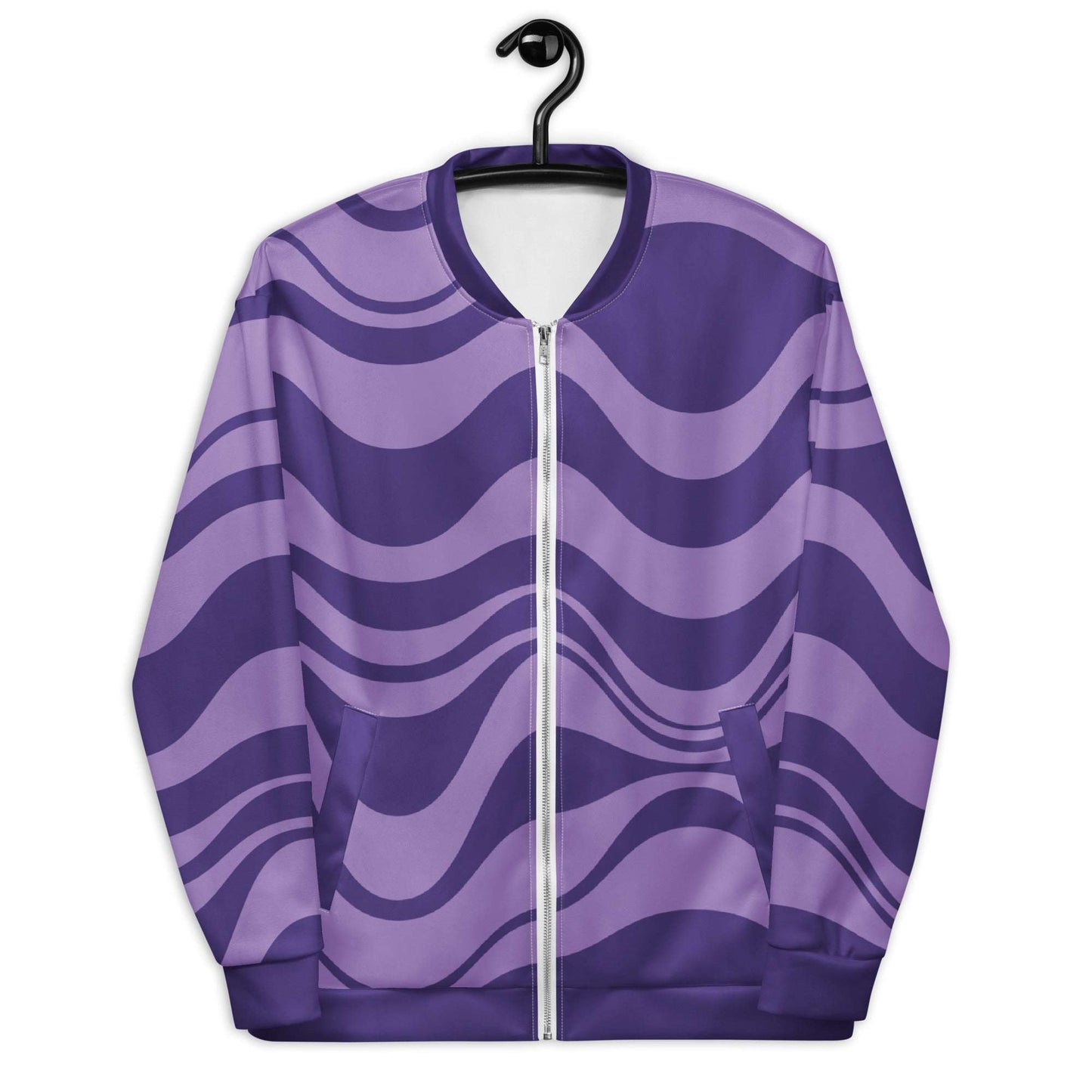 Bomber jacket - ENERGY WAVES purple - Wavy stripe print 3XL